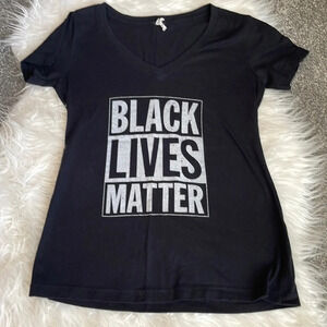 Women’s social justice Black Lives Matter v-neck t-shirt Small
